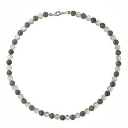 Guličkový náhrdelník - ľadový krištáľ, avanturín zelený