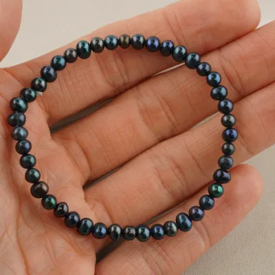 Náramok malé riečny perly tmavé