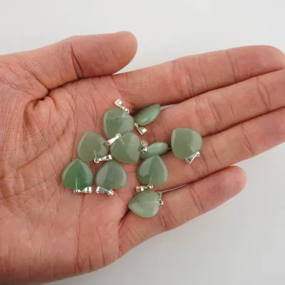 Prívesok srdce 15mm - avanturín zelený